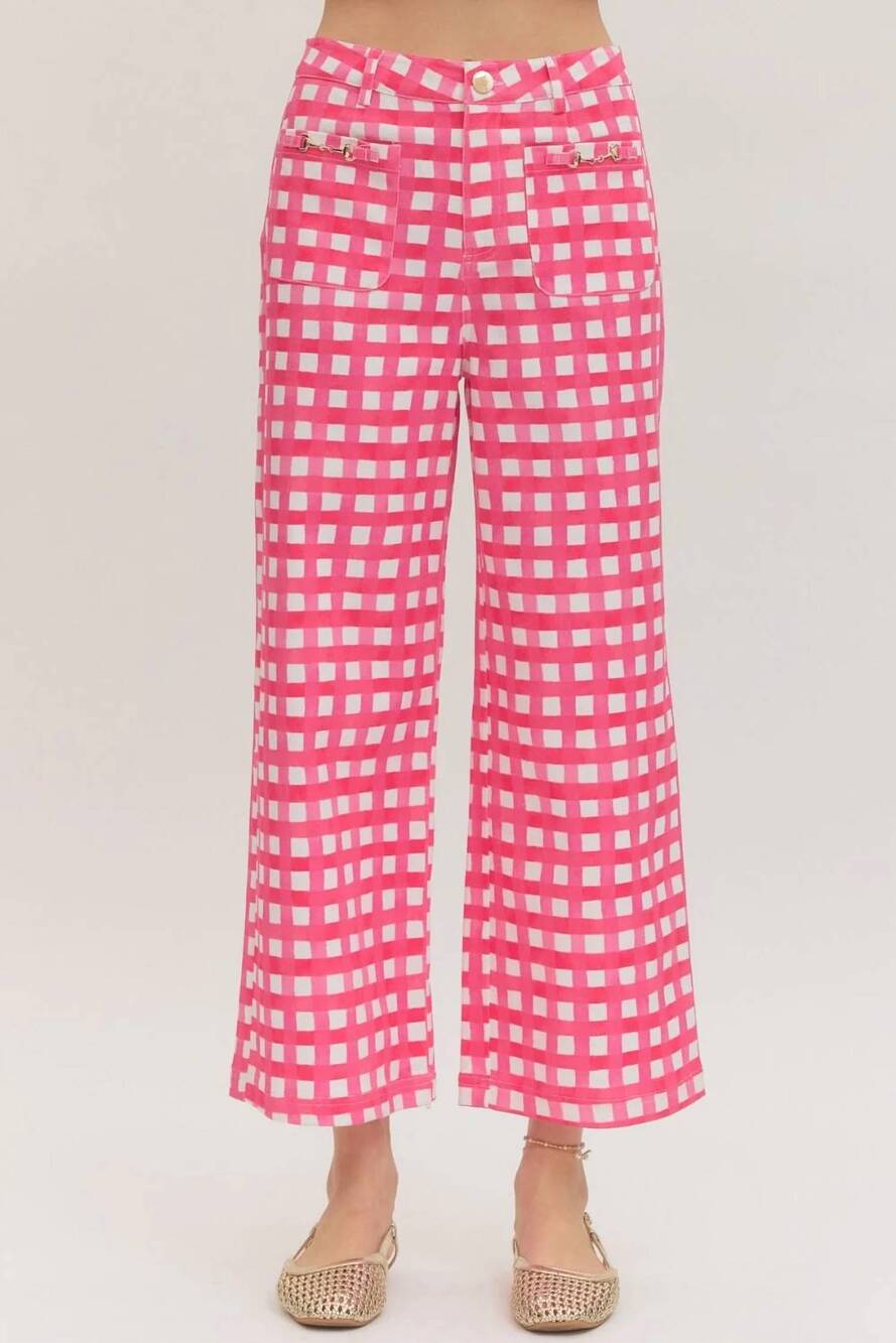 NEW ENTRO watermelon picnic pants in pink